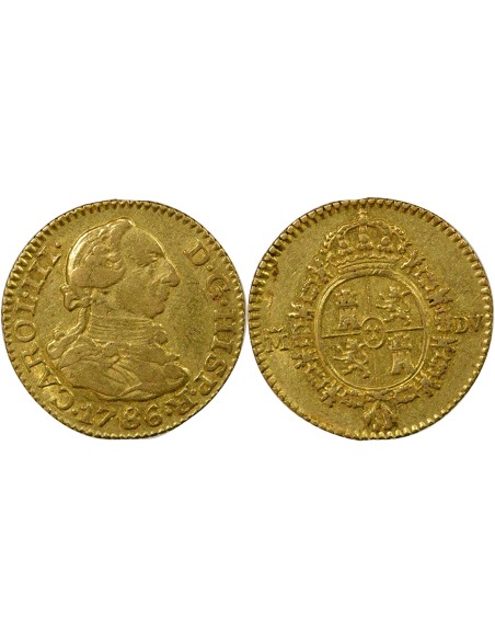Espagne Charles III d'Espagne 3e Type 1/2 escudo Or 1786 AI Madrid