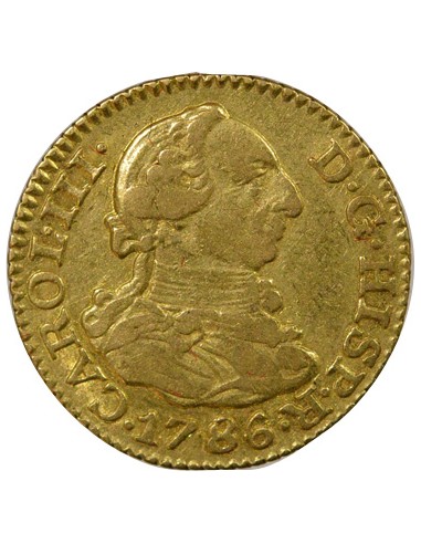 Espagne Charles III d'Espagne 3e Type 1/2 escudo Or 1786 AI Madrid