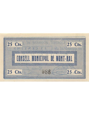 Espagne 25 centimos 1937