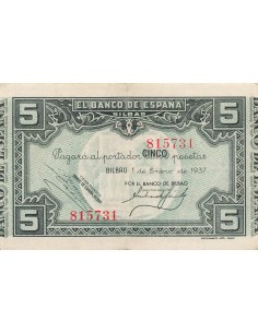 Espagne 5 pesetas 1937