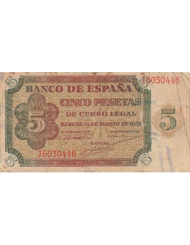 Espagne 5 pesetas 1938