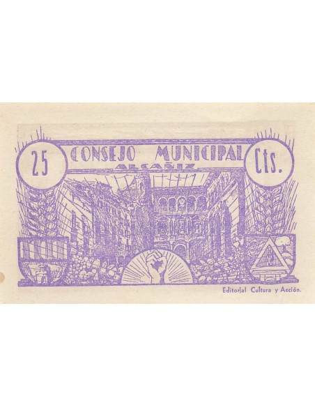 Espagne 25 centimos 1937