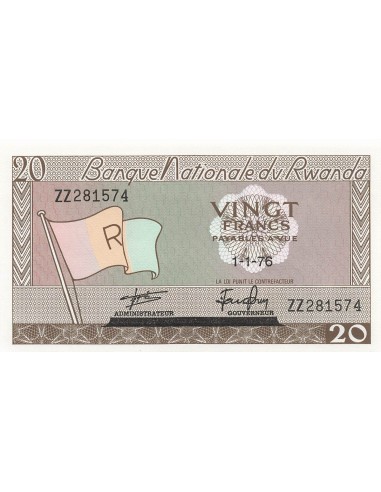 Rwanda 20 francs 1976