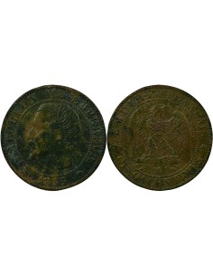Napoléon III Tête nue 5 centimes Bronze 1855 MA Marseille