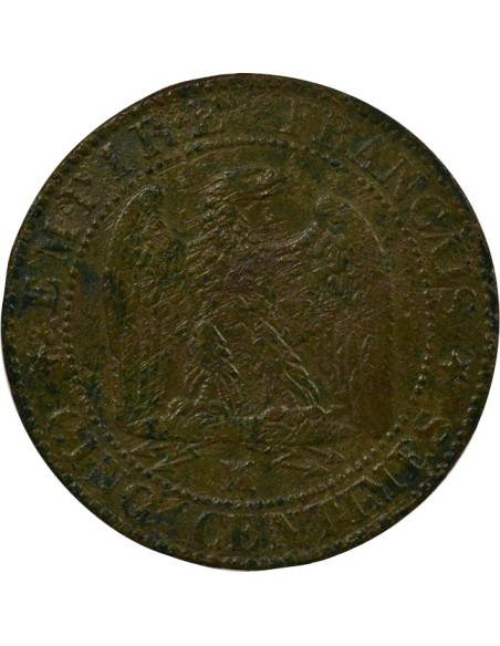 Napoléon III Tête nue 5 centimes Bronze 1855 MA Marseille