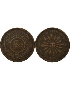 Uruguay 2 centesimos Bronze 1869 (1870) Londres