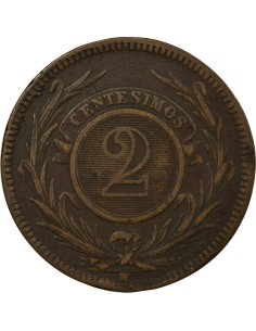 Uruguay 2 centesimos Bronze 1869 (1870) Londres 2