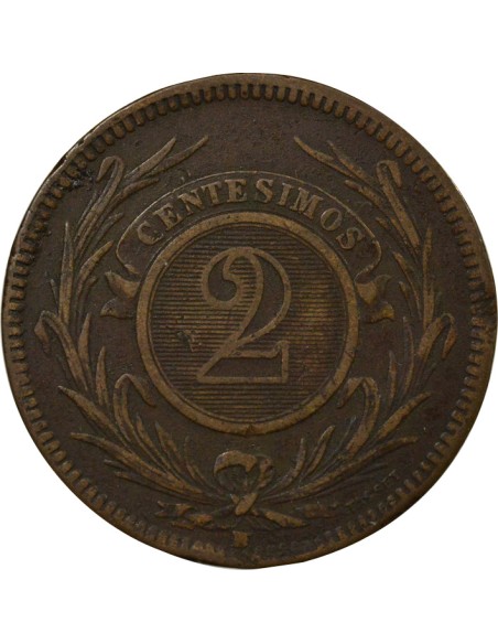 Uruguay 2 centesimos Bronze 1869 (1870) Londres
