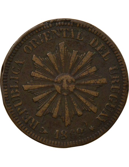 Uruguay 2 centesimos Bronze 1869 (1870) Londres