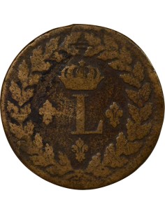 Louis XVIII 1 décime Bronze 1815 BB Strasbourg 2