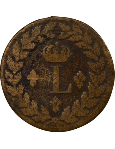 Louis XVIII 1 décime Bronze 1815 BB Strasbourg