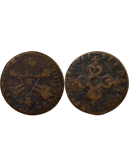 Louis XIV Dardenne 6 deniers Cuivre 1711 Montpellier