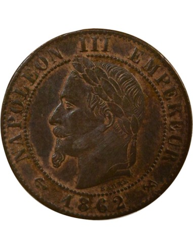 Napoléon III Tête Laurée 1 centime Bronze 1862 K Bordeaux
