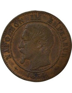 Napoléon III Tête nue 2 centimes Bronze 1854 A - Paris 2