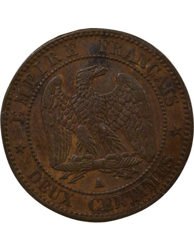 Napoléon III Tête nue 2 centimes Bronze 1854 A - Paris