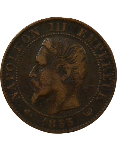 Napoléon III Tête nue 5 centimes Bronze 1855 W Lille
