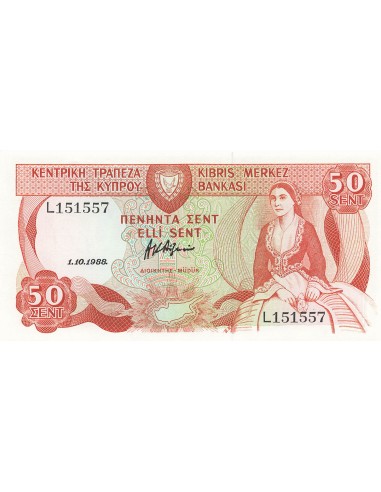 Chypre 50 sent 1988