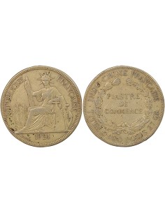 Indo-Chine Fr. Type 2 1 piastre Argent 1921 S San Francisco