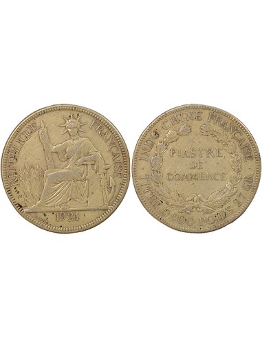 Indo-Chine Fr. Type 2 1 piastre Argent 1921 S San Francisco
