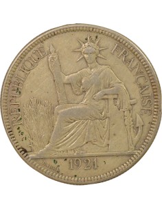 Indo-Chine Fr. Type 2 1 piastre Argent 1921 S San Francisco 2