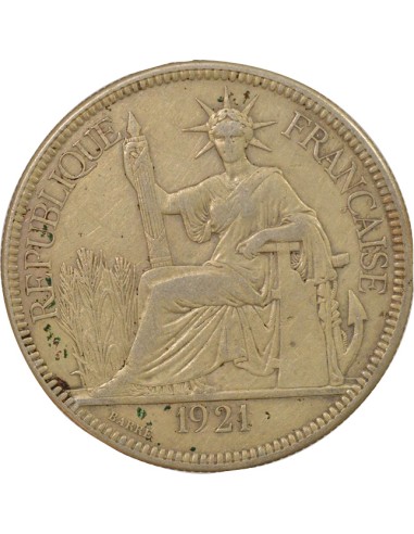 Indo-Chine Fr. Type 2 1 piastre Argent 1921 S San Francisco