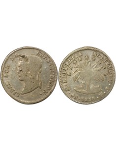 Bolivie Simon Bolivar 4 soles Argent 1856 PTS Potosi