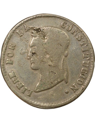 Bolivie Simon Bolivar 4 soles Argent 1856 PTS Potosi