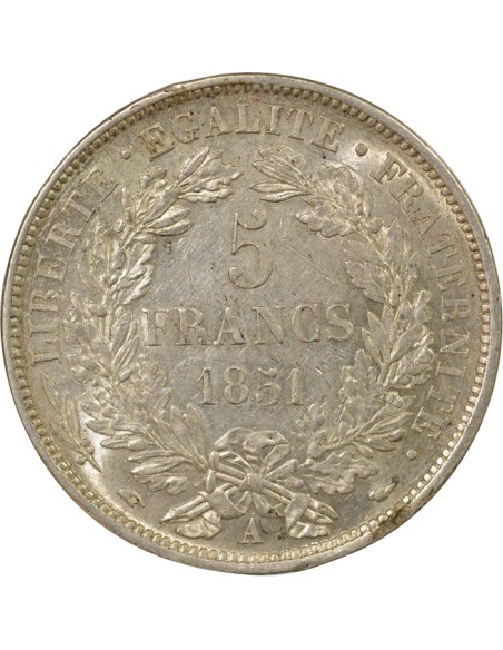 Cérès IIe République 5 francs Argent 1851 A - Paris