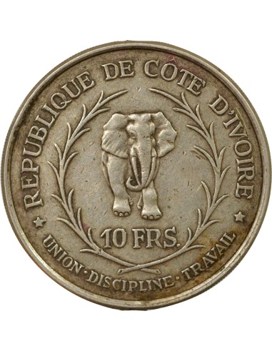 Côte d'Ivoire 10 francs Argent 1966
