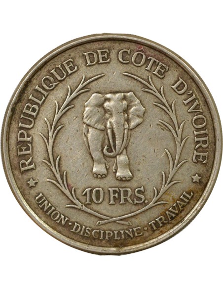 Côte d'Ivoire 10 francs Argent 1966