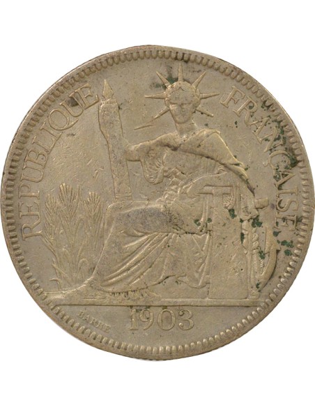 Indo-Chine Fr. Type 2 1 piastre Argent 1903 A - Paris