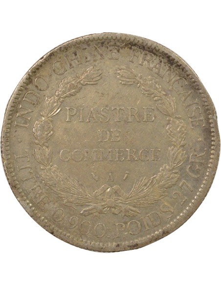 Indo-Chine Fr. Type 2 1 piastre Argent 1896 A - Paris