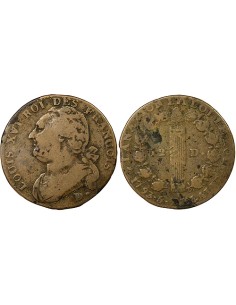 Louis XVI au Faisceau 12 deniers Cuivre 1793 P Dijon