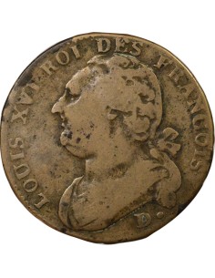 Louis XVI au Faisceau 12 deniers Cuivre 1793 P Dijon 2