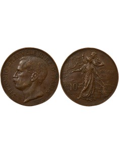 Italie Victor Emanuele III 10 centesimi Bronze 1911 R Rome