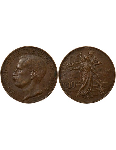 Italie Victor Emanuele III 10 centesimi Bronze 1911 R Rome
