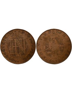 Etats Allemands Jérôme Bonaparte 3 centimes Cuivre 1812 C Cassel