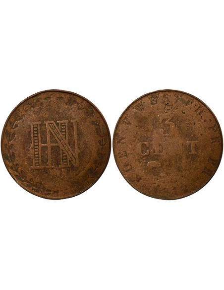 Etats Allemands Jérôme Bonaparte 3 centimes Cuivre 1812 C Cassel