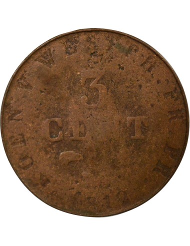 Etats Allemands Jérôme Bonaparte 3 centimes Cuivre 1812 C Cassel