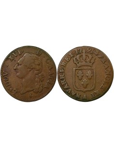 Louis XVI A l'Ecu 1 sol Cuivre 1791 A - Paris