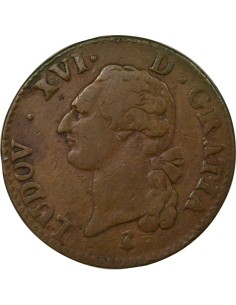 Louis XVI A l'Ecu 1 sol Cuivre 1791 A - Paris 2