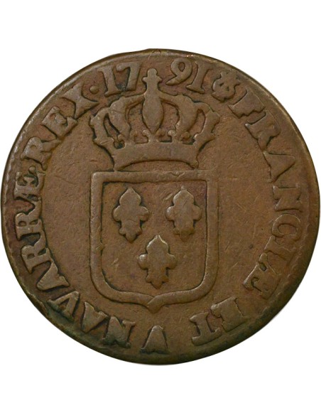 Louis XVI A l'Ecu 1 sol Cuivre 1791 A - Paris
