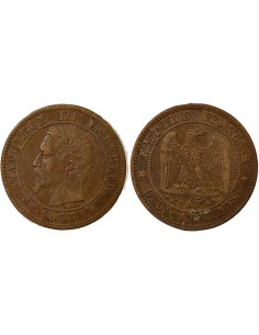 Napoléon III Tête nue 2 centimes Bronze 1853 A - Paris