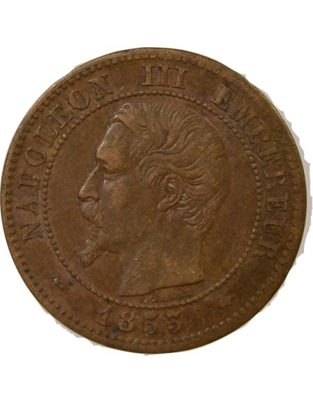 Napoléon III Tête nue 2 centimes Bronze 1853 A - Paris