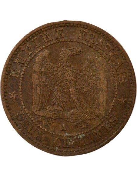 Napoléon III Tête nue 2 centimes Bronze 1853 A - Paris
