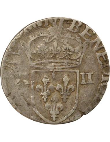 Roi de Navarre et de France Type 2 1/4 ecu Argent 1600 H La Rochelle