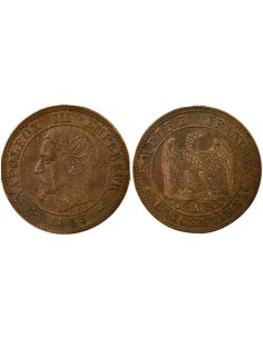 Napoléon III Tête nue 1 centime Bronze 1855 A - Paris