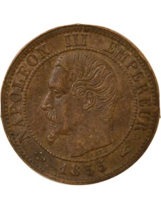 Napoléon III Tête nue 1 centime Bronze 1855 A - Paris 2