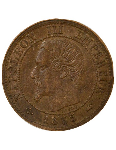 Napoléon III Tête nue 1 centime Bronze 1855 A - Paris