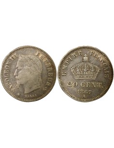 Napoléon III Grand Module 20 centimes Argent 1867 A - Paris